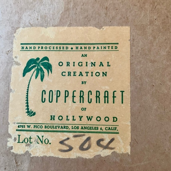 Vintage Original Creation Copper Craft Hand painted Enamel Of Cooper Painting - Picture 8 of 13
